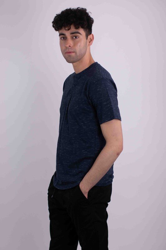Short Sleeves Henley T-shirt - Blu Lotus Boutique