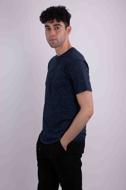 Short Sleeves Henley T-shirt - Blu Lotus Boutique