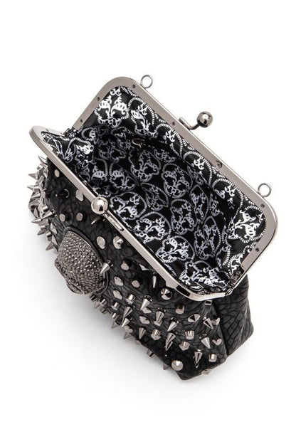 Skull Studded Convertible Shoulder Bag - Blu Lotus Boutique