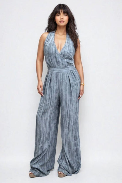 Skyline Halter Jumpsuit - Blu Lotus Boutique