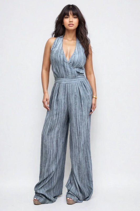 Skyline Halter Jumpsuit - Blu Lotus Boutique