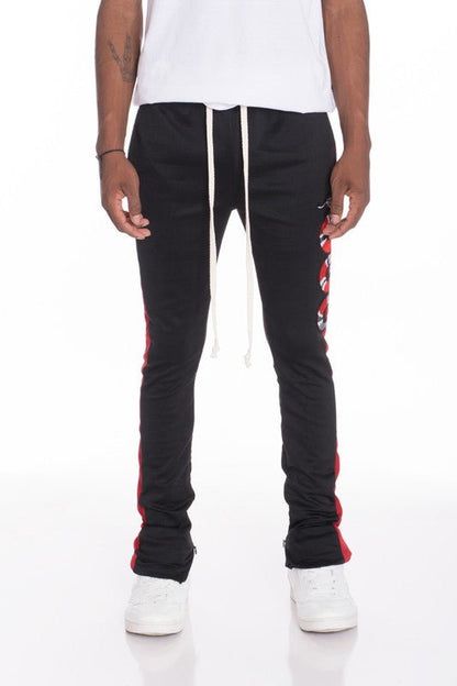Snake Patched Track Pants - Blu Lotus Boutique