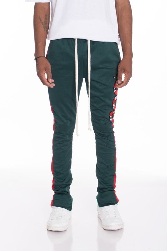 Snake Patched Track Pants - Blu Lotus Boutique