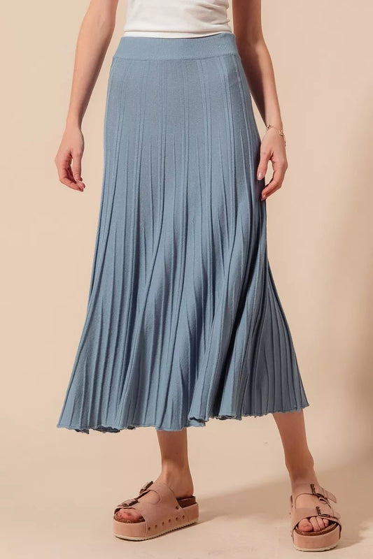 SO ME A Line Knitted Sweater Midi Length Skirt - Blu Lotus Boutique