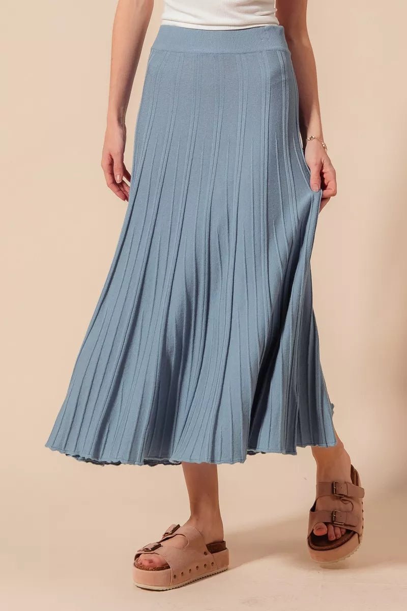 SO ME A Line Knitted Sweater Midi Length Skirt - Blu Lotus Boutique