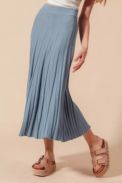 SO ME A Line Knitted Sweater Midi Length Skirt - Blu Lotus Boutique