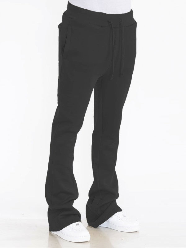 Solid Stacked Flare Track Pants - Blu Lotus Boutique
