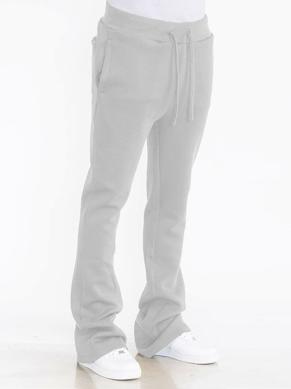 Solid Stacked Flare Track Pants - Blu Lotus Boutique