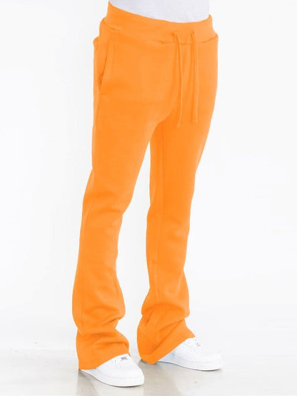 Solid Stacked Flare Track Pants - Blu Lotus Boutique