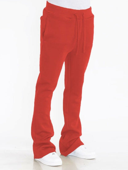 Solid Stacked Flare Track Pants - Blu Lotus Boutique