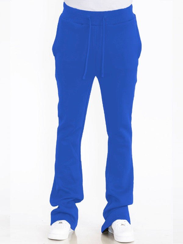 Solid Stacked Flare Track Pants - Blu Lotus Boutique