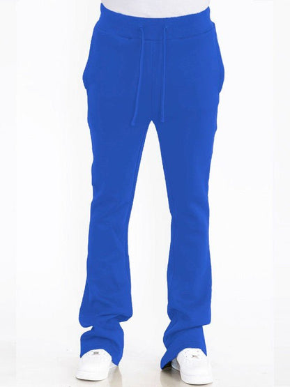 Solid Stacked Flare Track Pants - Blu Lotus Boutique