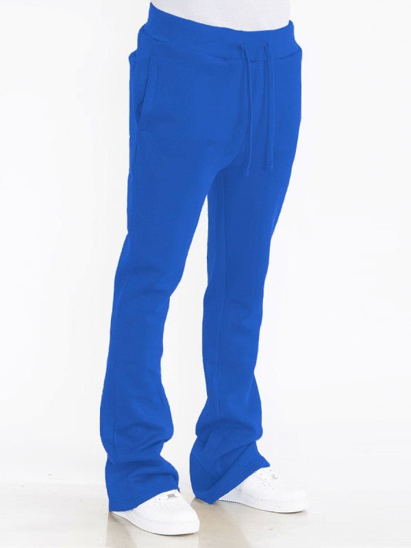 Solid Stacked Flare Track Pants - Blu Lotus Boutique