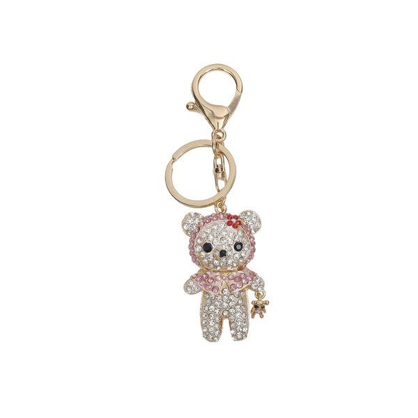 Sparkling Teddy Bear with Hood Keychain - Blu Lotus Boutique