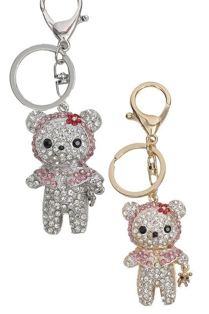 Sparkling Teddy Bear with Hood Keychain - Blu Lotus Boutique