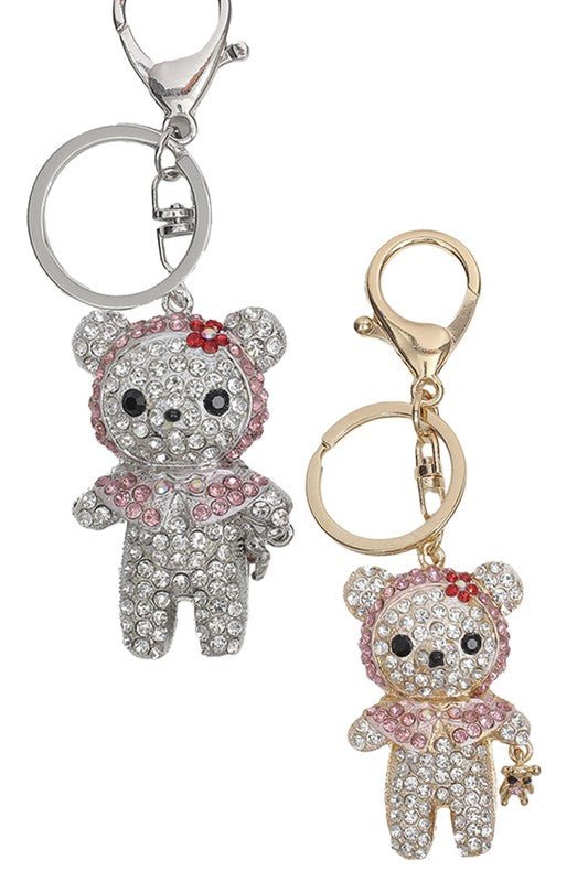 Sparkling Teddy Bear with Hood Keychain - Blu Lotus Boutique