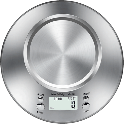 Stainless Steel Kitchen Scale with Tray, Hd LCD Digital Display, Automatic Shutdown, Accuracy 1g,max Weighing 5kg - Blu Lotus Boutique