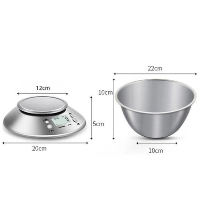 Stainless Steel Kitchen Scale with Tray, Hd LCD Digital Display, Automatic Shutdown, Accuracy 1g,max Weighing 5kg - Blu Lotus Boutique