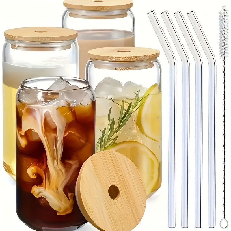 Stylish 187oz Glass Mason Jar with Lid Straw - Blu Lotus Boutique
