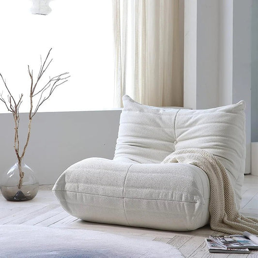 Teddy Fabric Bean Bag Sofas Comfy Lazy Floor Sofa Couch Soft Lounge Chairs Foam - Filled Accent Chair for Living Room Bedroom - Blu Lotus Boutique