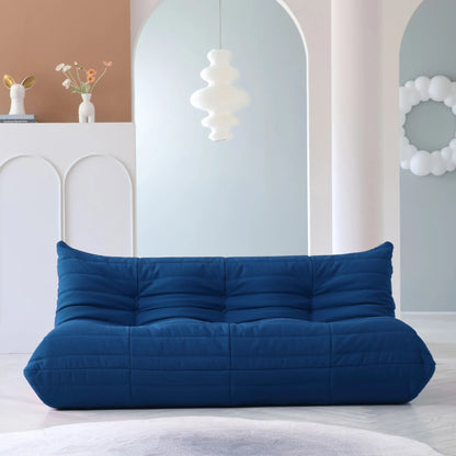 Teddy Fabric Bean Bag Sofas Comfy Lazy Floor Sofa Couch Soft Lounge Chairs Foam - Filled Accent Chair for Living Room Bedroom - Blu Lotus Boutique
