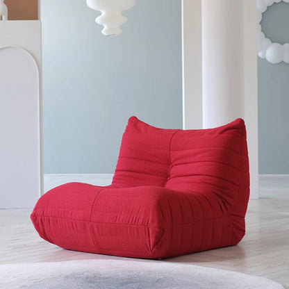 Teddy Fabric Bean Bag Sofas Comfy Lazy Floor Sofa Couch Soft Lounge Chairs Foam - Filled Accent Chair for Living Room Bedroom - Blu Lotus Boutique