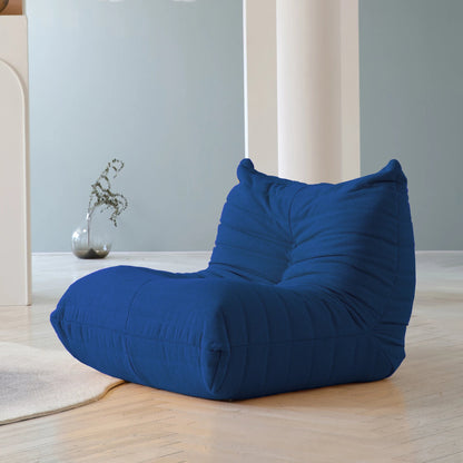 Teddy Fabric Bean Bag Sofas Comfy Lazy Floor Sofa Couch Soft Lounge Chairs Foam - Filled Accent Chair for Living Room Bedroom - Blu Lotus Boutique
