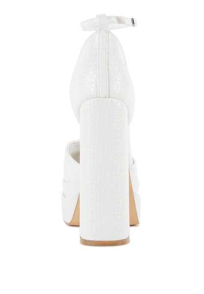 Tempt Me Croc Textured High Heeled Block Sandals - Blu Lotus Boutique