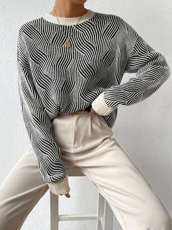 Textured knit sweater - Blu Lotus Boutique