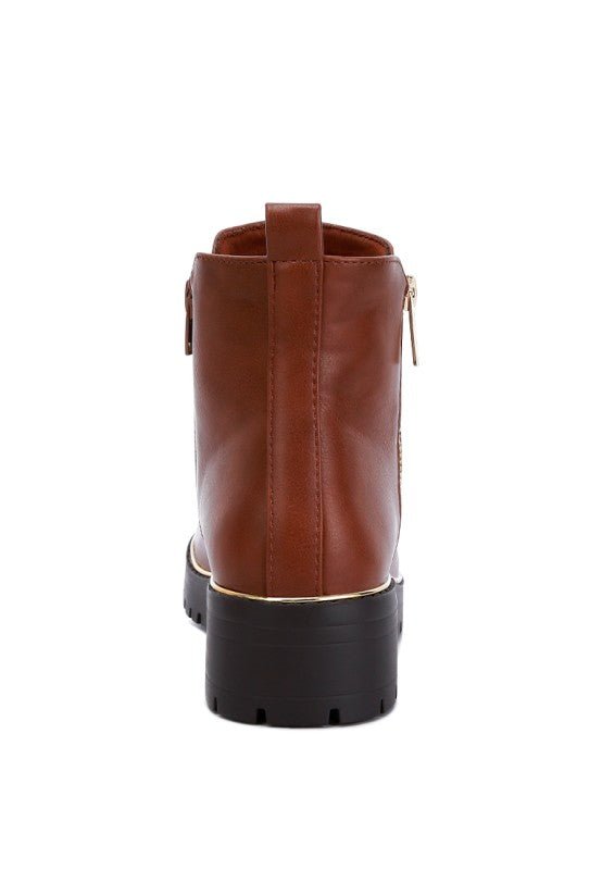 Thorin Metallic Frame Block Heel Boots - Blu Lotus Boutique