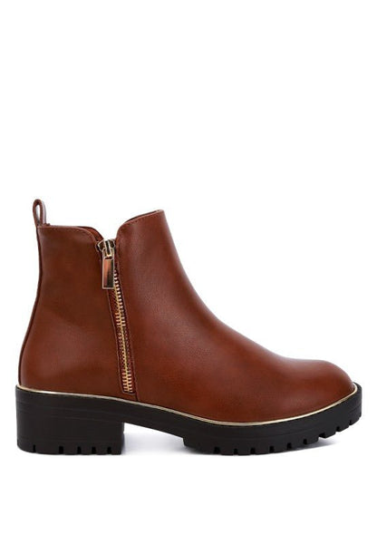 Thorin Metallic Frame Block Heel Boots - Blu Lotus Boutique