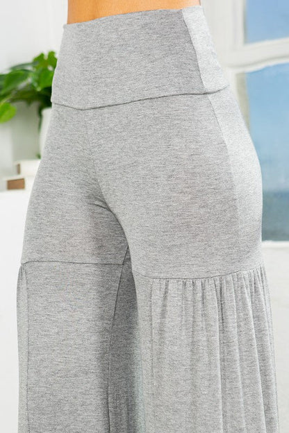 Tiered Ruffle High Waisted Wide Leg Pants - Blu Lotus Boutique