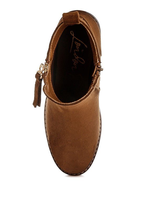 Tigris Microfiber Zipper Boots - Blu Lotus Boutique