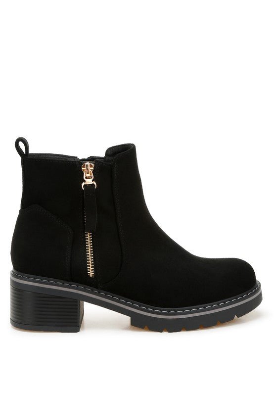 Tigris Microfiber Zipper Boots - Blu Lotus Boutique