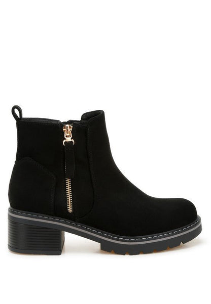 Tigris Microfiber Zipper Boots - Blu Lotus Boutique