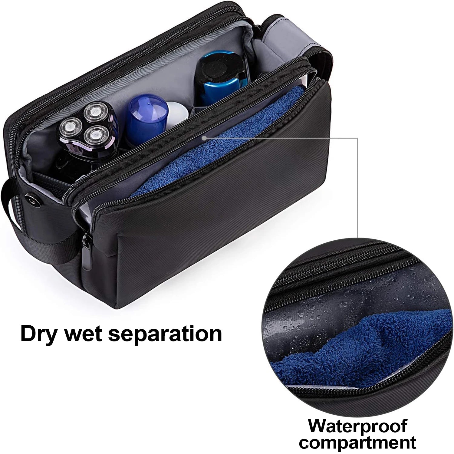 Toiletry Bag for Men, Travel Toiletry Organizer Dopp Kit Water - resistant Shaving Bag for Toiletries, Door Room Essentials - Blu Lotus Boutique