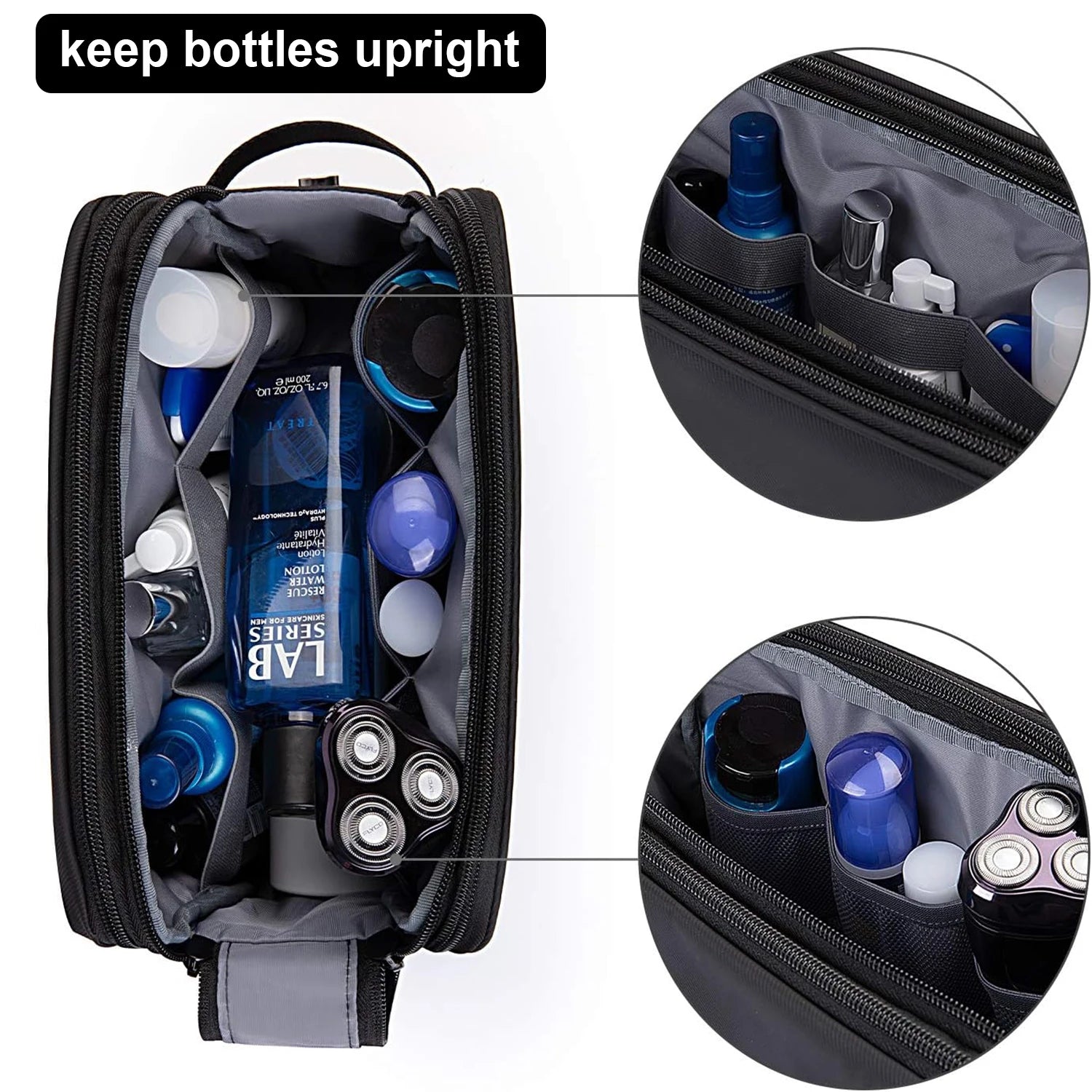 Toiletry Bag for Men, Travel Toiletry Organizer Dopp Kit Water - resistant Shaving Bag for Toiletries, Door Room Essentials - Blu Lotus Boutique