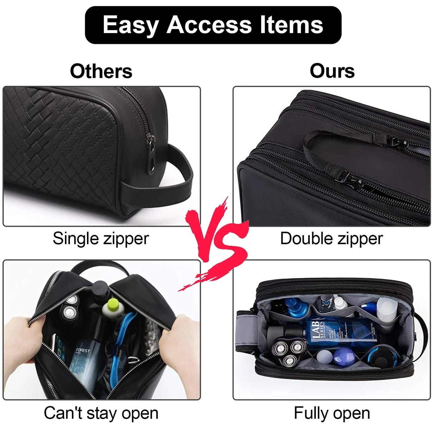 Toiletry Bag for Men, Travel Toiletry Organizer Dopp Kit Water - resistant Shaving Bag for Toiletries, Door Room Essentials - Blu Lotus Boutique