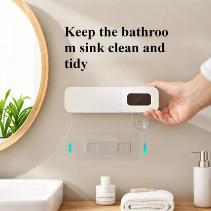 Toothbrush holder wall mounted automatic toothpaste squeezer storage rack bathroom accessories toothpaste dispenser - Blu Lotus Boutique
