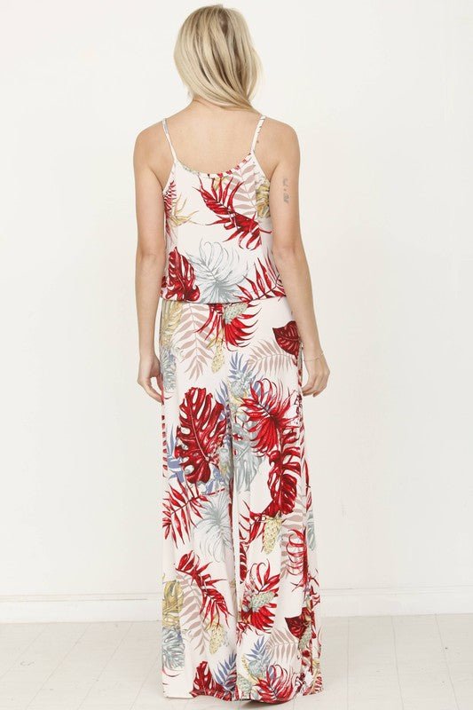 Tropical Spaghetti Strap Jumpsuit - Blu Lotus Boutique
