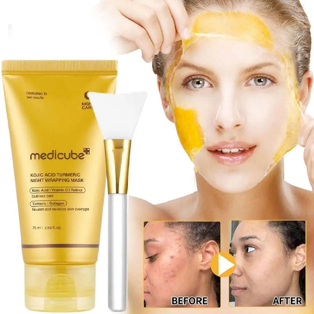 Turmeric Deep Collagen Mask Peel Off Mask Face Anti Wrinkle Lifting Korean Skin Care Masks Skin Firmnes For Nighttime Care - Blu Lotus Boutique