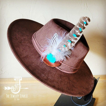 Turq Accent TurkeyFeather HatBand & Choice of Hat - Blu Lotus Boutique