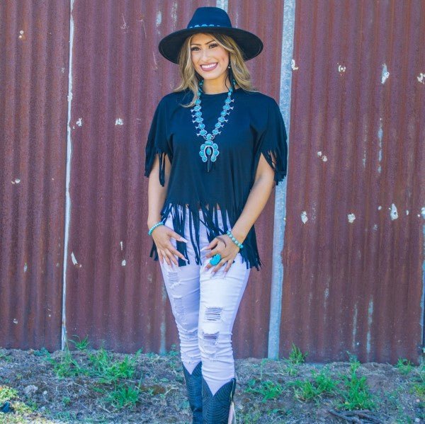 Turquoise Squash Blossom Necklace w Short Tassel - Blu Lotus Boutique