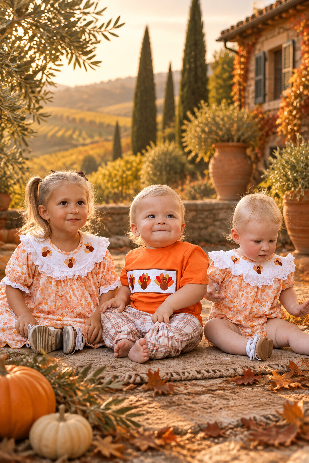 Tuscan fall kidswear portrait banner