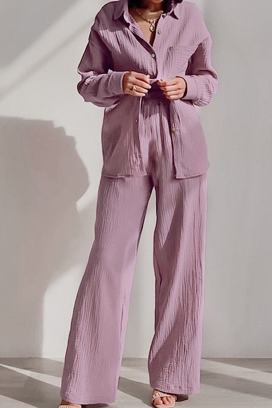 Two piece pants set - Blu Lotus Boutique