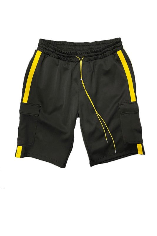 Two Stripe Cargo Pouch Shorts - Blu Lotus Boutique