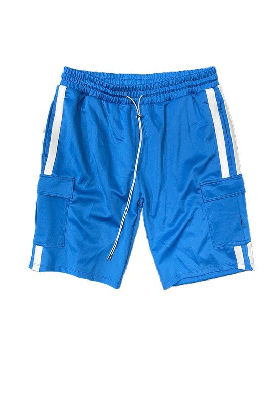 Two Stripe Cargo Pouch Shorts - Blu Lotus Boutique