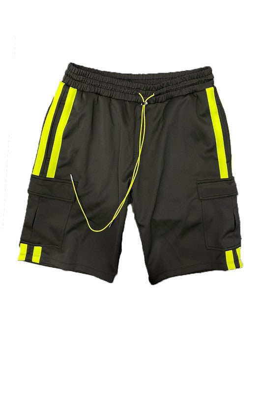 Two Stripe Cargo Pouch Shorts - Blu Lotus Boutique