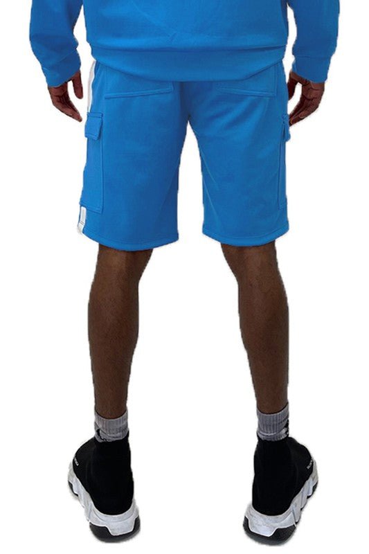 Two Stripe Cargo Pouch Shorts - Blu Lotus Boutique