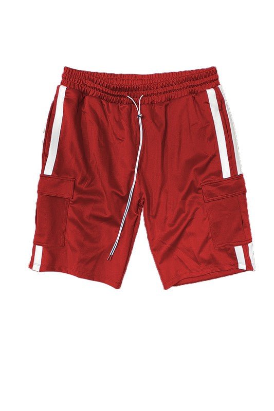 Two Stripe Cargo Pouch Shorts - Blu Lotus Boutique